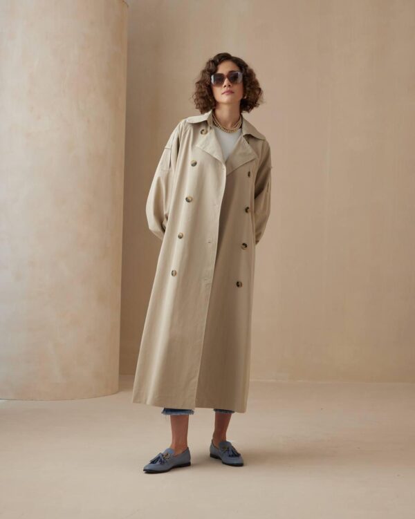 beige trench coat