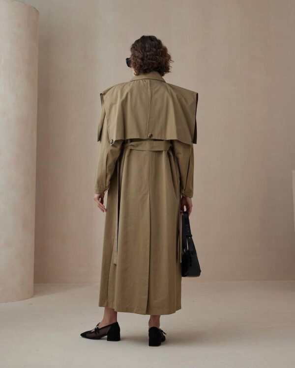 olive green trench coat - Image 2