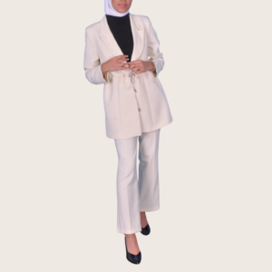 Alternative view of milky blazer with strass belt