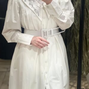 white dress with belt 2