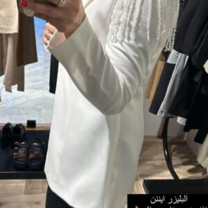 Alternative view of chic white blazer