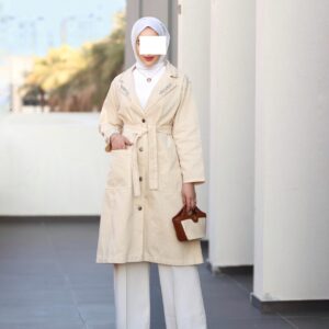 Alternative view of beige jeans jacket