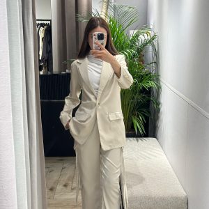 beige casual set